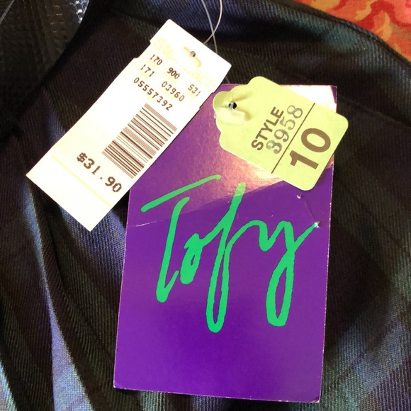 VINTAGE ‘92 Tofay Pleated Bermuda Plaid DeadStock - Picture 13 of 14